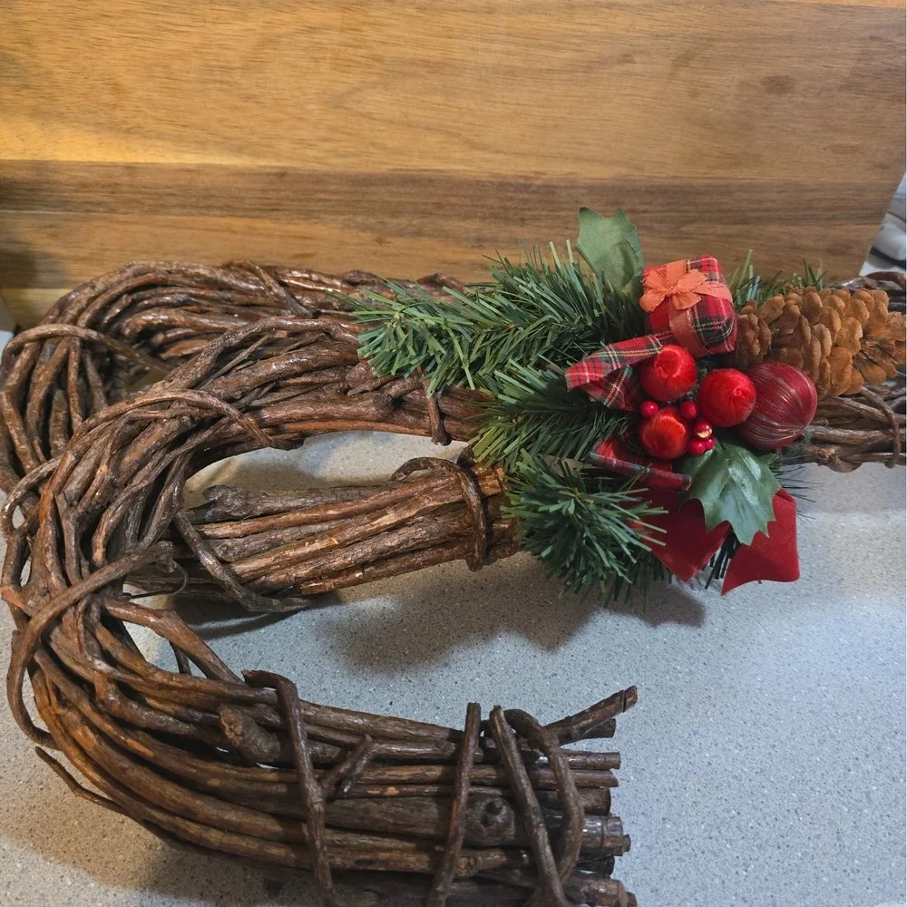 Christmas Wooden Candycane Wreath Forms Door Decor